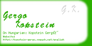 gergo kopstein business card